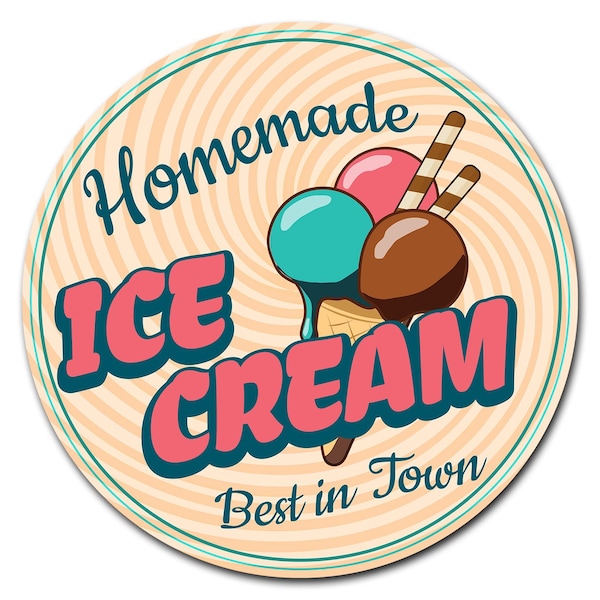 Signmission Farmers Market Homemade Ice Cream Circle Corrugated Plastic Sign, C-36-CIR-Homemade Ice Cream C-36-CIR-Homemade Ice Cream - main